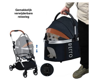 Luxe Multifunctionele Hondenbuggy Zwart