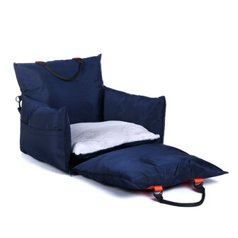 Dogs&amp;Co Luxe Honden autostoel  Royal+  NAVY Waterproof  