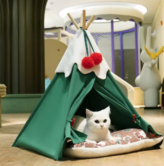 Tipi Tent voor katten of kleine honden Christmas edition