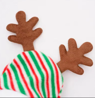 Kerst Outfit voor kleine hondjes - Kerstkleding Hond RUDOLF streep fleece