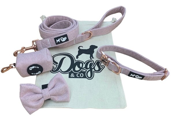 Dogs&Co Honden Halsband Tweed Roze