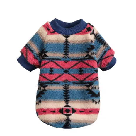 Teddy Fleece Hondentrui Etnic Blauw