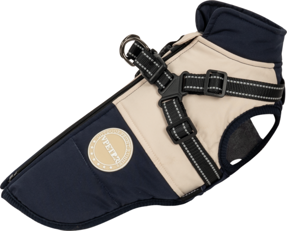 Dogs&Co Warme  Hondenjas navy/beige 2025model 