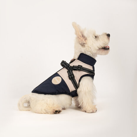 Dogs&Co Warme  Hondenjas navy/beige 2025model 