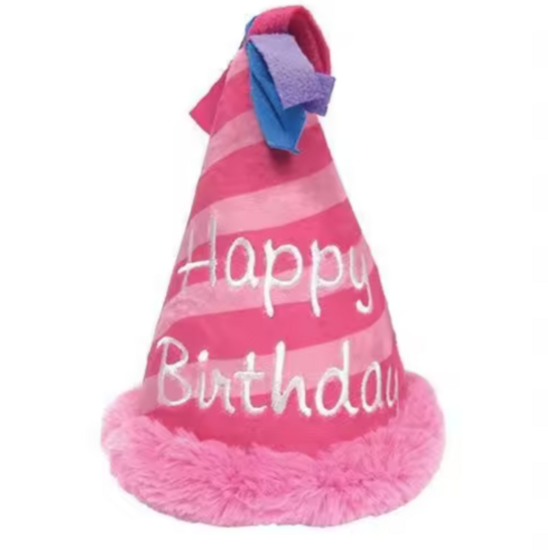 Dogs&amp;Co Birthday hoed pluche blauw