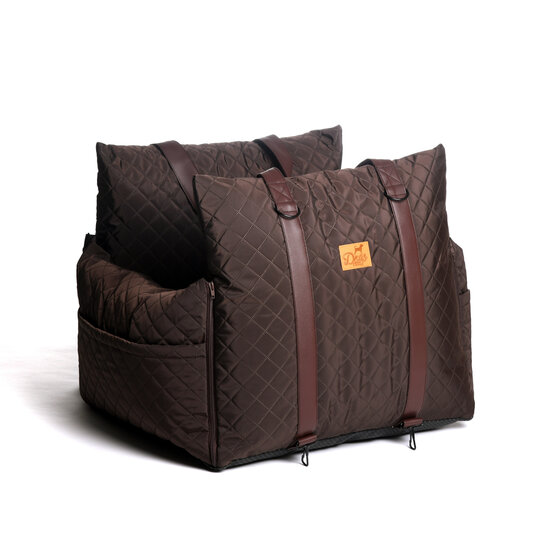 Dogs&amp;Co Luxe Honden autostoel  Royal+ Choco Waterproof Quilt