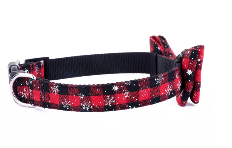 Halsband met strik voor hond - Kerstmis Groen