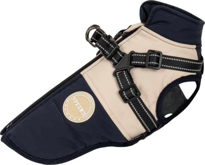 Dogs&amp;Co Warme  Hondenjas navy/beige 2025model 