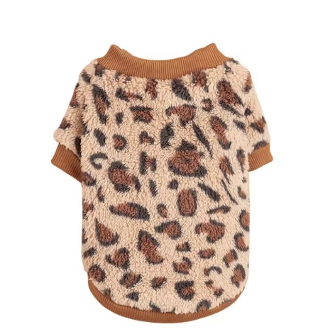 Teddy Fleece Hondentrui Leopard Beige