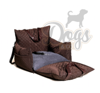 Dogs&amp;Co Luxe Honden autostoel  Royal+ Choco Waterproof Quilt