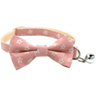 Kattenhalsband - Puppyhalsbandje met strik Roze Sunflower